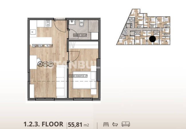 Investment Flats with Rental Guarantee in Istanbul Besiktas 14