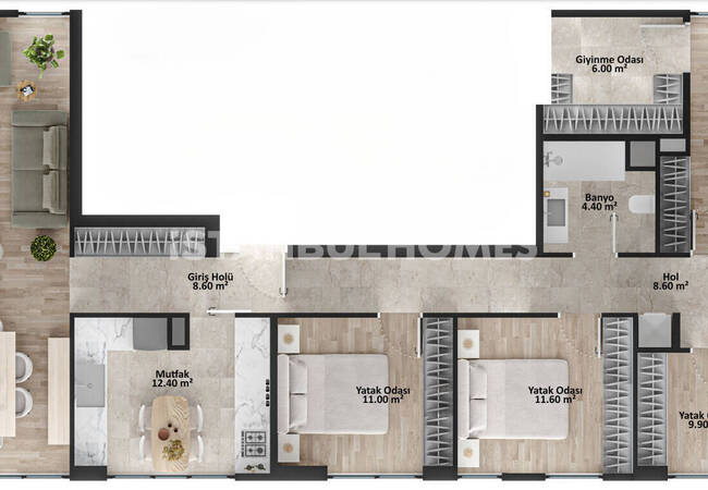 آپارتمان در نزدیکی دریا و مترو در Kadıköy 3