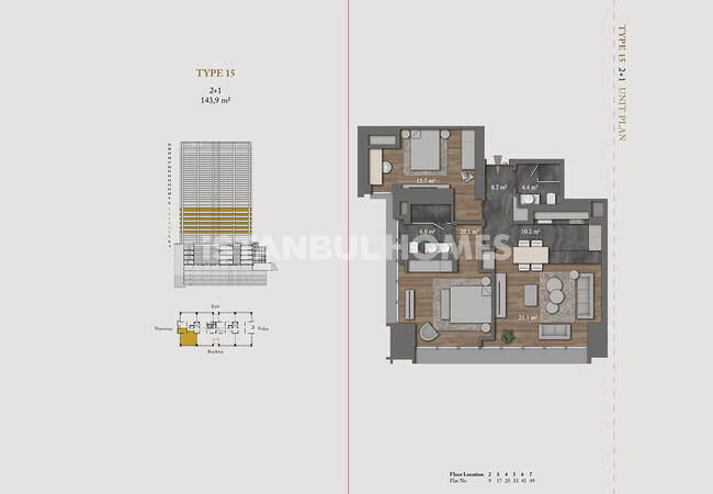 آپارتمان‌های 5 ستاره راحت در نیشانتاشی شیشلی 42