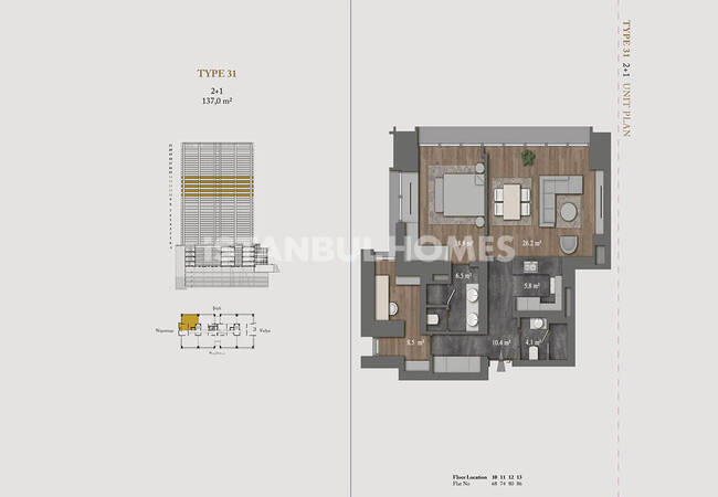 آپارتمان‌های 5 ستاره راحت در نیشانتاشی شیشلی 58