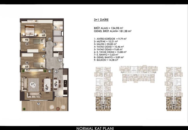 Flats in a Gated Complex in İstanbul Başakşehir 16