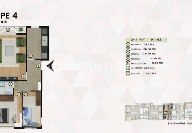 آپارتمانهای آماده سکونت در نزدیکی مترو در ایوبسلطان استانبول 16