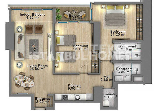 املاک 2 خوابه در پروژهای در استانبول şişli 19