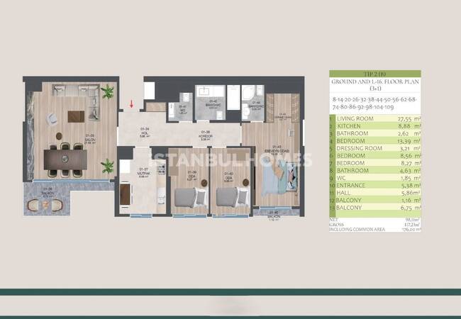 伊斯坦布尔卡尔塔尔三居室海景公寓，社区配套完善 29