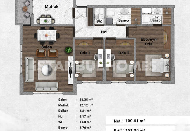 Квартиры в комплексе с бассейном в районе Багджылар, Стамбул 24
