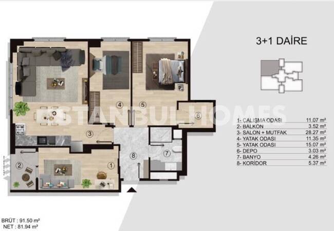 Elegant Apartments in a Project Close to Metro in Kadıkoy 13