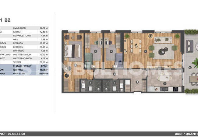 Spacious Apartments with Terraces in a Complex in Kağıthane 18