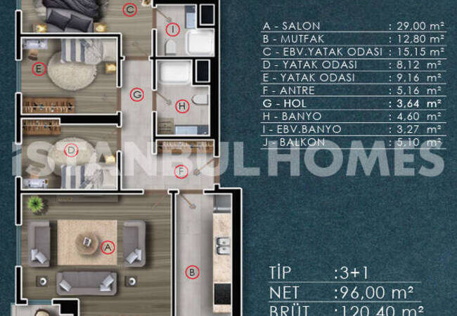 Apartments for Sale with Bosphorus Views in Istanbul Uskudar 12