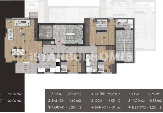 Middle Floor Apartments with Car Park in Kadikoy Istanbul 9
