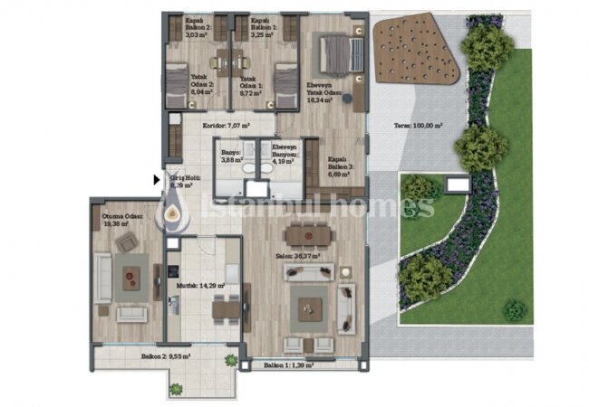 Appartements Luxueux Avec Aménagement Paysager Contemporain à Avcılar