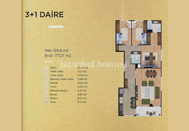Bright Apartments in A Low-rise Complex in Beylikdüzü 29