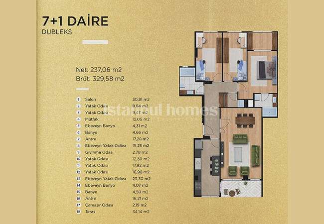 Bright Apartments in A Low-rise Complex in Beylikdüzü 34