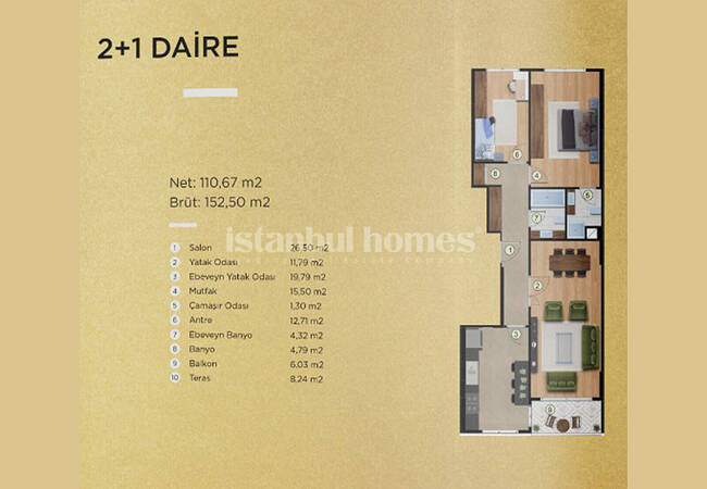 Bright Apartments in A Low-rise Complex in Beylikdüzü 27