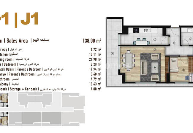 شقق استثمارية مع مسبحين في اسنيورت اسطنبول 38