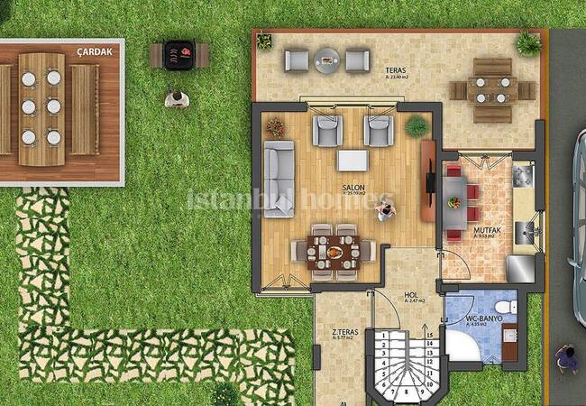Nature-friendly 3+1 Houses 100 Mt to the Sea in Catalca 15
