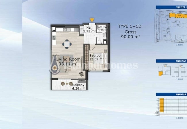 شقق حديثة في كوتشوك تشكمجه في موقع مركزي 6