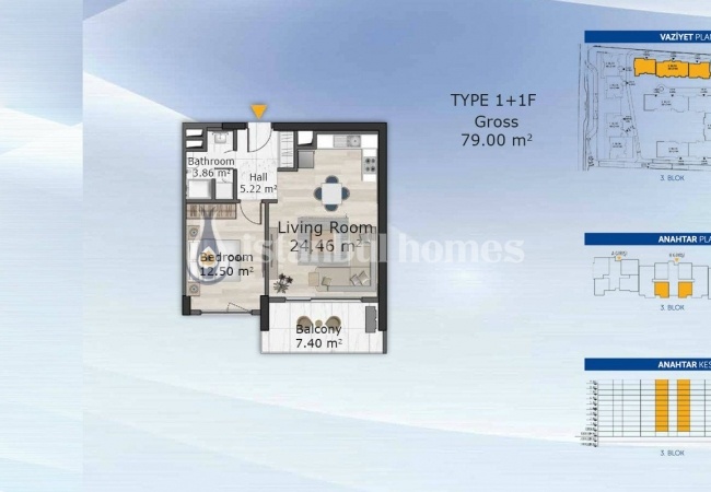 شقق حديثة في كوتشوك تشكمجه في موقع مركزي 8