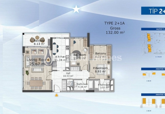 شقق حديثة في كوتشوك تشكمجه في موقع مركزي 10