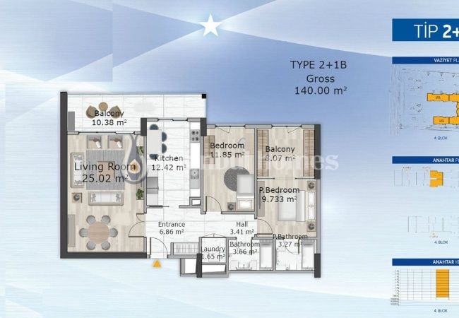 شقق حديثة في كوتشوك تشكمجه في موقع مركزي 11