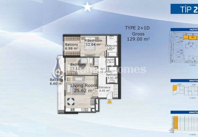 شقق حديثة في كوتشوك تشكمجه في موقع مركزي 13