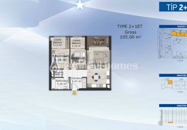 شقق حديثة في كوتشوك تشكمجه في موقع مركزي 15