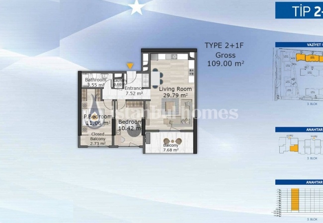 شقق حديثة في كوتشوك تشكمجه في موقع مركزي 16