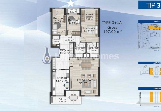 شقق حديثة في كوتشوك تشكمجه في موقع مركزي 17