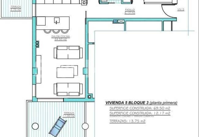 شقق جديدة سباحة مشترك للبيع في مورسيا كوستا كاليدا 34
