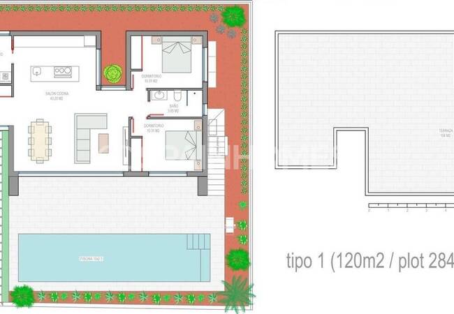Cartagena'da Plaja Yürüme Mesafesinde Havuzlu Müstakil Villa 55