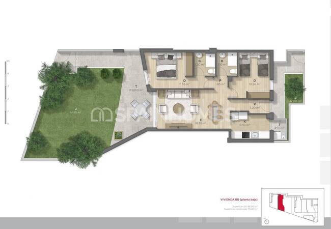 Mazarron Murcia'da Plaja Sadece 500 Metre Mesafede Daireler 25