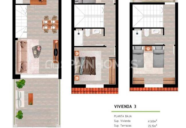 Maisons De Ville Près Des Commodités À San Pedro Del Pinatar 25
