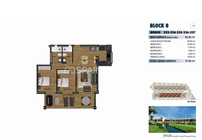 Los Alcázares'te Denize Yakın Şık Tasarımlı Golf Daireleri 60
