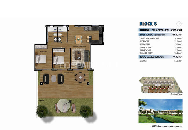 Los Alcázares'te Denize Yakın Şık Tasarımlı Golf Daireleri 23