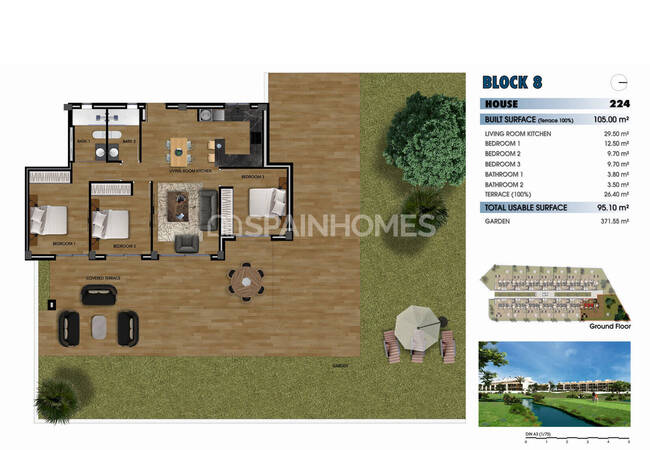 Los Alcázares'te Denize Yakın Şık Tasarımlı Golf Daireleri 28