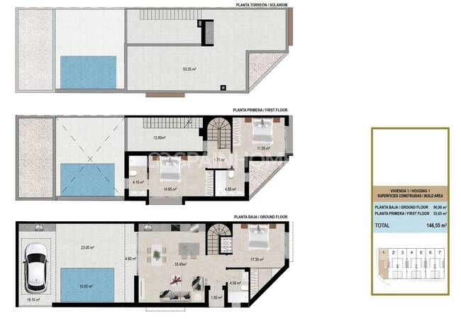 Элегантные таунхаусы с 3 спальнями и бассейнами в Сан-Хавьере 13