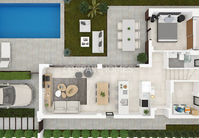 San Javier’de Golf Sahası Manzaralı Ferah Müstakil Villalar 38