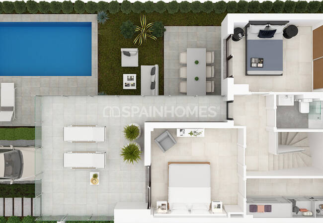 San Javier’de Golf Sahası Manzaralı Ferah Müstakil Villalar 36