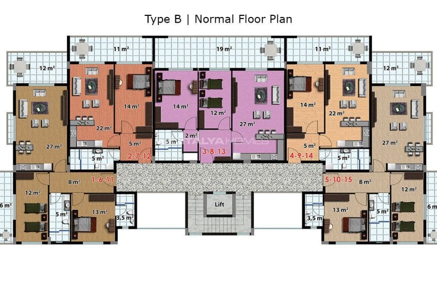 Stylish Designed Key-ready Apartments in Alanya Turkey 34