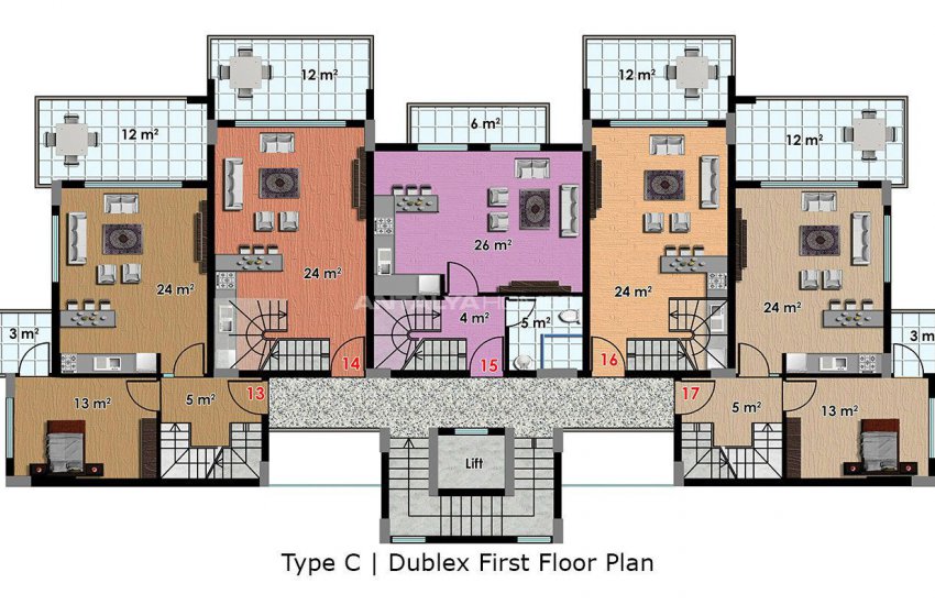 Stylish Designed Key-ready Apartments in Alanya Turkey 39