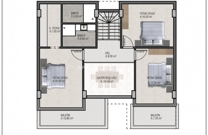 Brand New Villas in a High-quality Complex in Alanya Bektas 15