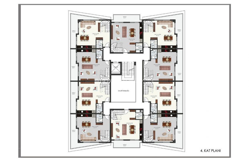 Современные Квартиры в 250 м от Пляжа в Центре Алании 42