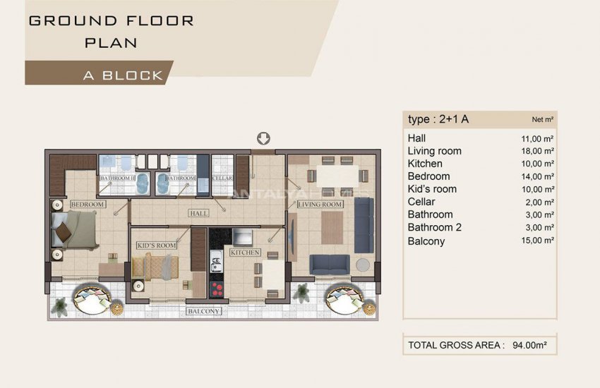 Charming Property with Separate Kitchen in Alanya Oba 10