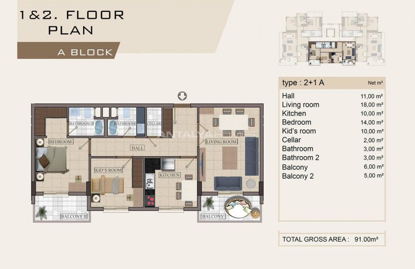 Charming Property with Separate Kitchen in Alanya Oba 12