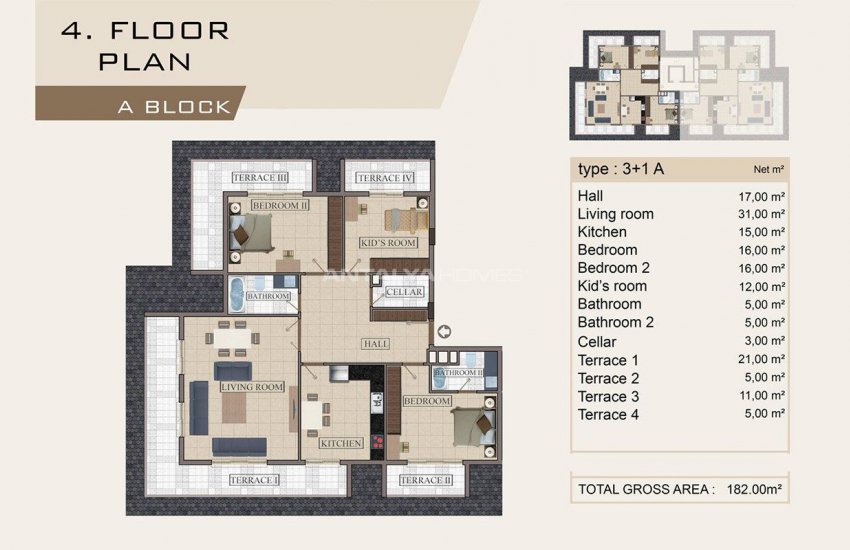 Charming Property with Separate Kitchen in Alanya Oba 14