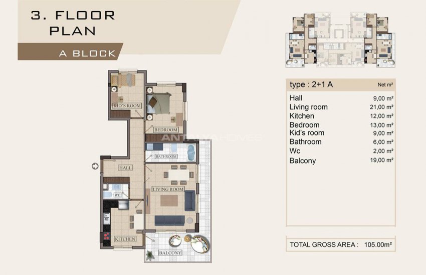 Charming Property with Separate Kitchen in Alanya Oba 15