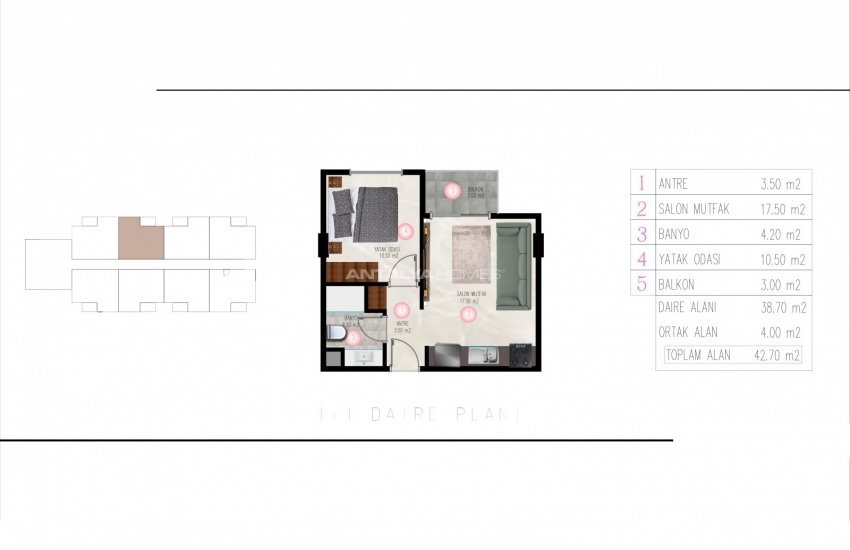 Central Alanya Real Estate for Sale in Tosmur 14