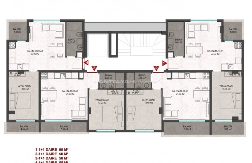 Alanya Mahmutlar'da Naula Antik Kenti'n Yanında Butik Proje 13