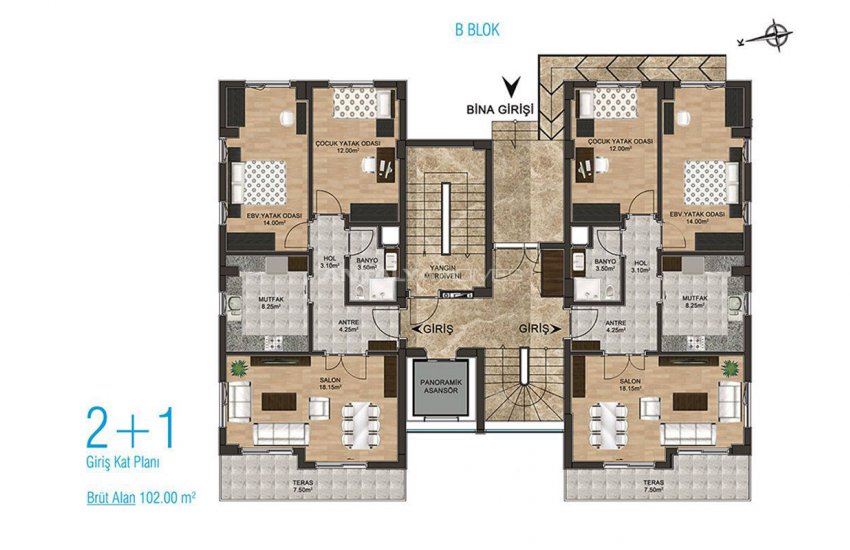 New Apartments with Separate Kitchen in Kepez Antalya 31