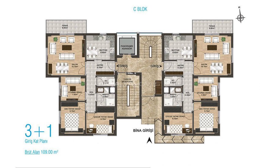New Apartments with Separate Kitchen in Kepez Antalya 34