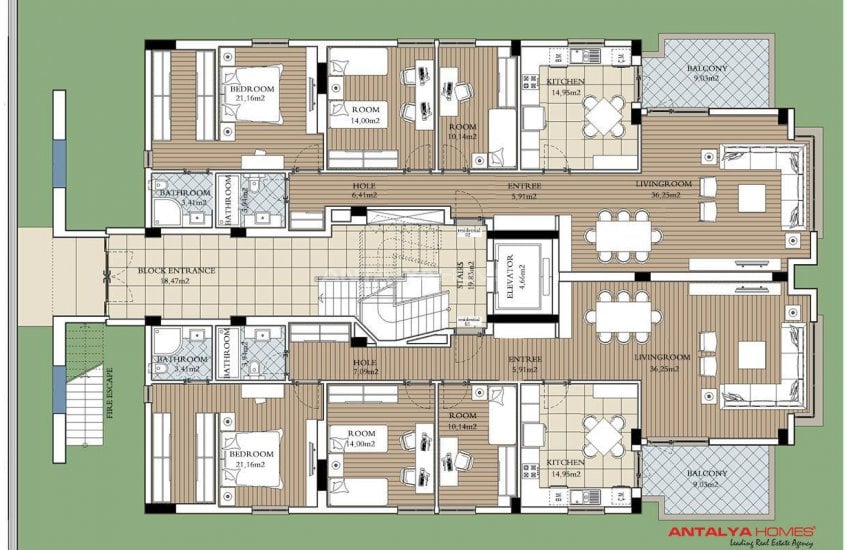 Modern Flats with Heating System in Konyaalti Antalya 37